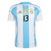 Camisa de Futebol Argentina Cristian Romero #13 Equipamento Principal Copa America 2024 Manga Curta